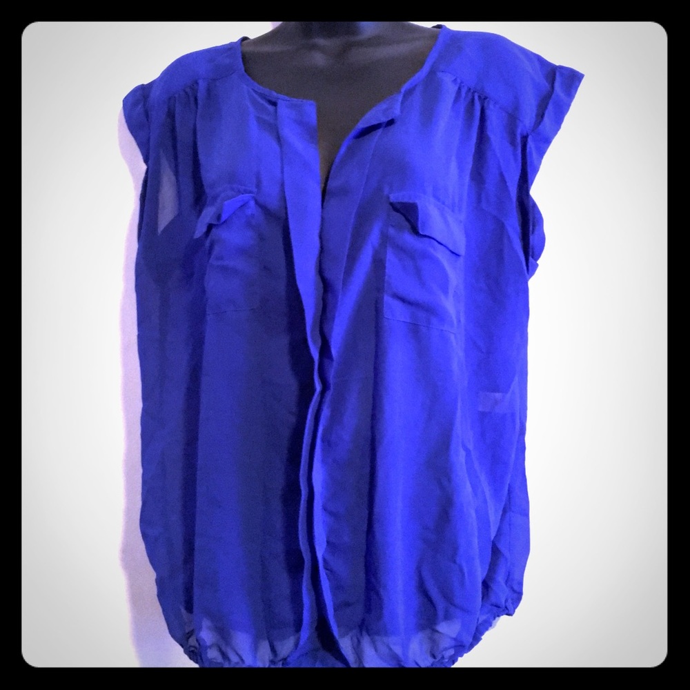 Beautiful Blue sheer blouse